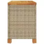 Contenitore Giardino Beige 80x40x48cm Polyrattan e Legno Acacia