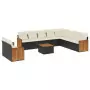 Set Divani da Giardino 11 pz con Cuscini in Polyrattan Nero