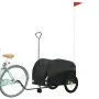 Rimorchio da Bici Nero 45 kg in Ferro