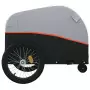 Rimorchio da Bici Nero e Arancione 30 kg in Ferro