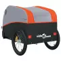 Rimorchio da Bici Nero e Arancione 30 kg in Ferro