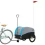 Rimorchio da Bici Nero e Blu 45 kg in Ferro