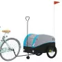 Rimorchio da Bici Nero e Blu 45 kg in Ferro