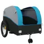 Rimorchio da Bici Nero e Blu 45 kg in Ferro