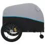 Rimorchio da Bici Nero e Blu 45 kg in Ferro