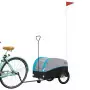 Rimorchio da Bici Nero e Blu 30 kg in Ferro