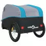 Rimorchio da Bici Nero e Blu 30 kg in Ferro