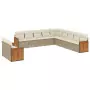 Set Divani da Giardino 11 pz con Cuscini Beige in Polyrattan