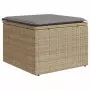 Set Divani da Giardino 7 pz con Cuscini Beige in Polyrattan