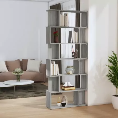 Libreria/Divisorio Grigio Sonoma 80x24x192 cm Legno Multistrato