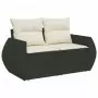 Set Divani da Giardino con Cuscini 7pz Nero Polyrattan