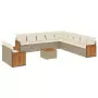 Set Divani da Giardino 12 pz con Cuscini Beige in Polyrattan