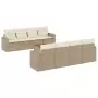 Set Divano da Giardino 9 pz con Cuscini Beige in Polyrattan