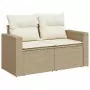 Set Divano da Giardino 9 pz con Cuscini Beige in Polyrattan