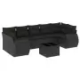 Set Divani da Giardino con Cuscini 8 pz Nero in Polyrattan