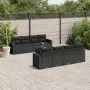 Set Divani da Giardino 9 pz con Cuscini Nero in Polyrattan