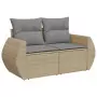 Set Divani da Giardino 11 pz con Cuscini Beige in Polyrattan