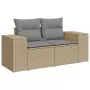 Set Divano da Giardino 5 pz con Cuscini Beige in Polyrattan