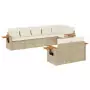 Set Divano da Giardino 8 pz con Cuscini Beige in Polyrattan