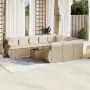 Set Divani da Giardino 11 pz con Cuscini Beige in Polyrattan