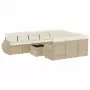 Set Divani da Giardino 11 pz con Cuscini Beige in Polyrattan