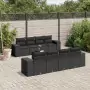 Set Divani da Giardino 9 pz con Cuscini Nero in Polyrattan