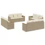 Set Divani da Giardino 12 pz con Cuscini Beige in Polyrattan