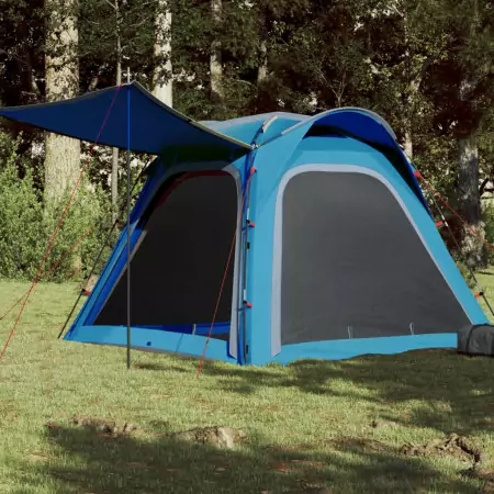 Tenda da Campeggio 4 Persone Blu 240x221x160 cm Taffetà 185T