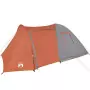 Tenda 6 Persone Grigia e Arancione 466x342x200 cm Taffetà 185T