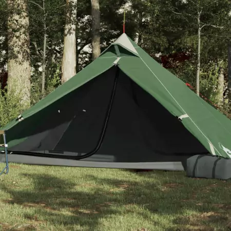 Tenda da Campeggio 1 Persona Verde 255x153x130 cm Taffetà 185T