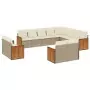 Set Divani da Giardino 12 pz con Cuscini Beige in Polyrattan