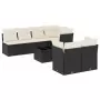 Set Divani da Giardino con Cuscini 8 pz Nero in Polyrattan