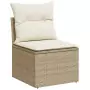 Set Divano da Giardino 13 pz con Cuscini Beige in Polyrattan