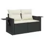 Set Divani da Giardino 13pz con Cuscini Nero in Polyrattan