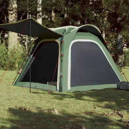 Tenda da Campeggio 4 Persone Verde 240x221x160 cm Taffetà 185T