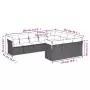 Set Divani da Giardino 10pz con Cuscini in Polyrattan Nero