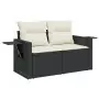 Set Divani da Giardino 9 pz con Cuscini Nero in Polyrattan