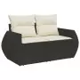 Set Divani da Giardino 11 pz con Cuscini in Polyrattan Nero