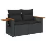 Set Divani da Giardino con Cuscini 7pz Nero Polyrattan