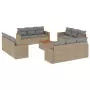 Set Divano da Giardino 13 pz con Cuscini Beige in Polyrattan