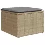 Set Divano da Giardino 10 pz con Cuscini Beige in Polyrattan