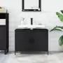 Mobile Lavabo Bagno Nero 80x30x60 cm in Legno Multistrato