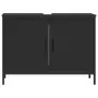 Mobile Lavabo Bagno Nero 80x30x60 cm in Legno Multistrato