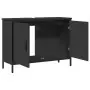 Mobile Lavabo Bagno Nero 80x30x60 cm in Legno Multistrato