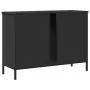 Mobile Lavabo Bagno Nero 80x30x60 cm in Legno Multistrato