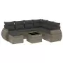 Set Divano da Giardino 8 pz con Cuscini Grigio in Polyrattan