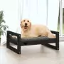 Cuccia per Cani Nera 75,5x55,5x28cm in Legno Massello di Pino