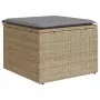 Set Divano da Giardino 10 pz con Cuscini Beige in Polyrattan