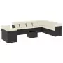 Set Divani da Giardino 11 pz con Cuscini in Polyrattan Nero