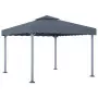 Gazebo con Stringa di Luci LED 300x300 cm Antracite Alluminio